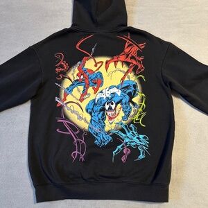 Marvel x H&M The Amazing Spiderman Hoodie Men's Small Black Venom Carnage Collab